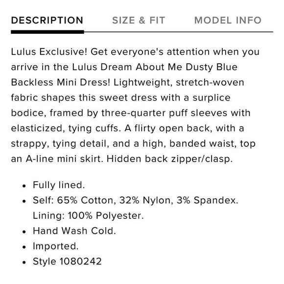 Lulus Dusty Blue Open Back V Neck A-Line Mini Dress - Picture 2 of 13